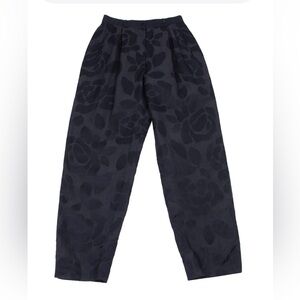 Giorgio Armani floral jacquard tuck pants navy (40) made in Italy